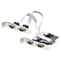 STARTECH.COM 4-Port Serielle PCIe Karte PCI Express zu RS232/RS422/RS485 DB9 Serielle Karte 16C1050 UART ESD Schutz Windows/Linux