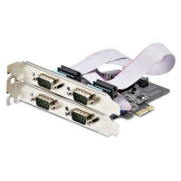 STARTECH.COM 4-Port Serielle PCIe Karte PCI Express zu RS232/RS422/RS485 DB9 Serielle Karte 16C1050 UART ESD Schutz Windows/Linux