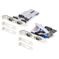 STARTECH.COM 4-Port Serielle PCIe Karte PCI Express zu RS232/RS422/RS485 DB9 Serielle Karte 16C1050 UART ESD Schutz Windows/Linux
