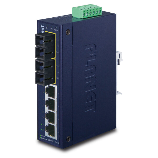 PLANET 4+2 100FX Port Single mode Industrial Ethernet