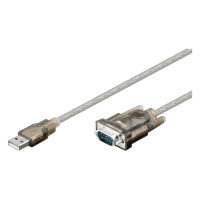 Goobay USB seriell RS232 Konverter, Transparent 1,5m, USB...