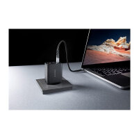 Intenso Power Adapter W65ACC Gan, Schwarz 65 Watt Netzteil, Zwei USB-C Anschlüsse und einem USB-A Anschluss