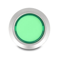 Drucktaster zum Einbau 22 mm 5 x Lötanschluss Taster flach Kunststoff LED grün