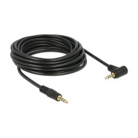 Delock Kabel Klinke 3,5 mm 4 Pin Stecker > Stecker gewinkelt 5 m schwarz