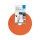 VELCRO One Wrap Band 10 mm breit, orange, 25 m