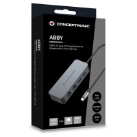CONCEPTRONIC Adapter USB-C->2xGbE+2xUSB-A3.2 5Gbs 0.30m gr