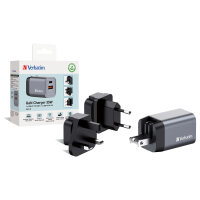 Verbatim GaN-Ladegert 35W, 1x USB-A , 1x USB-C (grau, PD 3.0, QC 3.0)