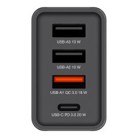 Verbatim Ladegert 30W, 1x USB-C , 3x USB-A (schwarz, PD 3.0, QC 3.0)