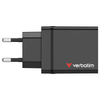 Verbatim Ladegert 30W, 1x USB-C , 3x USB-A (schwarz, PD 3.0, QC 3.0)