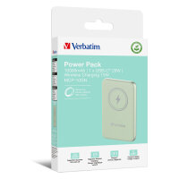 Verbatim Wireless Powerbank Charge n Go 10.000mAh (hellgrn, Qi, PD 3.0, Quick Charge 3.0)