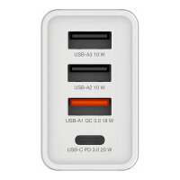 Verbatim Ladegert 30W, 1x USB-C , 3x USB-A (wei, PD 3.0,...