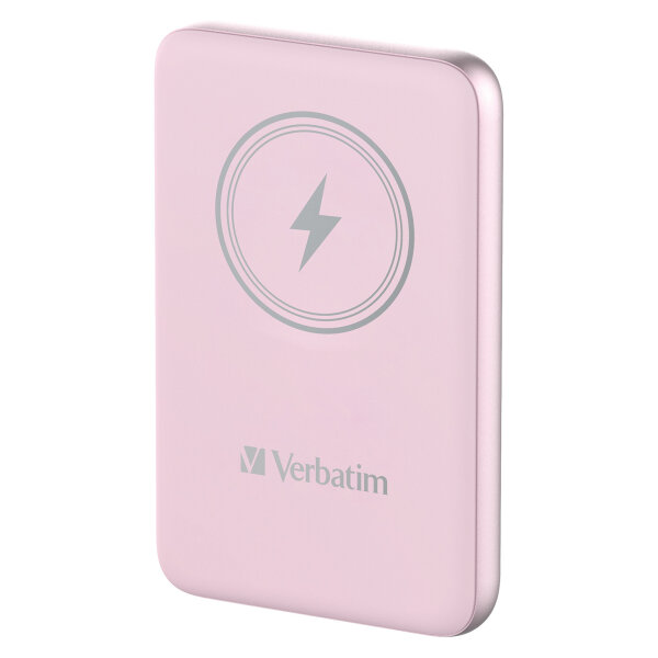 Verbatim Wireless Powerbank Charge n Go 10.000mAh (rosa, Qi, PD 3.0, Quick Charge 3.0)