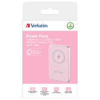 Verbatim Wireless Powerbank Charge n Go 10.000mAh (rosa, Qi, PD 3.0, Quick Charge 3.0)