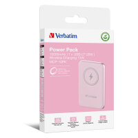 Verbatim Wireless Powerbank Charge n Go 10.000mAh (rosa, Qi, PD 3.0, Quick Charge 3.0)