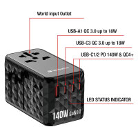 Verbatim GaN III Uni.Travel Adap 140W Welt-zu-Welt UTA-10 32125