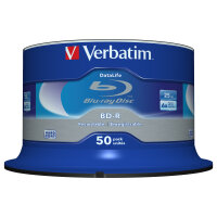 1x50 Verbatim BD-R Blu-Ray 25GB 6x Speed Datalife No-ID...