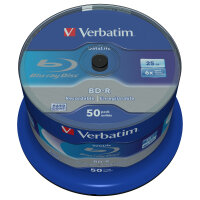 1x50 Verbatim BD-R Blu-Ray 25GB 6x Speed Datalife No-ID...