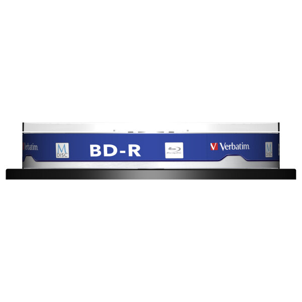 1x10 Verbatim M-Disc BD-R BluRay 25GB 4x Speed Cakebox printable