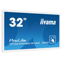 80,0cm/31.5" (1920x1080) iiyama ProLite TF3239MSC-W1AG 16:9 FHD AMVA3 8ms 60Hz HDMI DisplayPort VGA VESA Speaker Touch White
