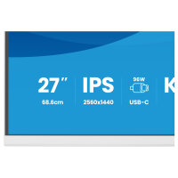 68,5cm/27" (2560x1440) iiyama ProLite XB2797QSNP-W1 16:9 QHD IPS 1ms 75Hz HDMI DisplayPort USB-C VESA Speaker White