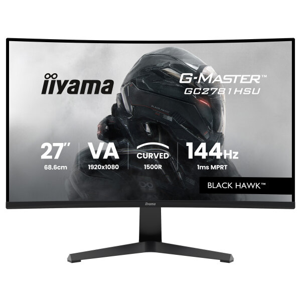 68,6cm/27" (1920x1080) iiyama G-Master GC2781HSU-B1 16:9 FHD VA 1ms 144Hz HDMI DisplayPort USB VESA Speaker Black