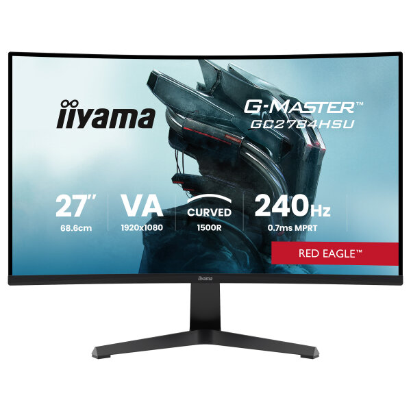 68,6cm/27" (1920x1080) iiyama G-Master GC2784HSU-B1 16:9 FHD VA 0,7ms 240Hz HDMI DisplayPort USB VESA Speaker HDR Black