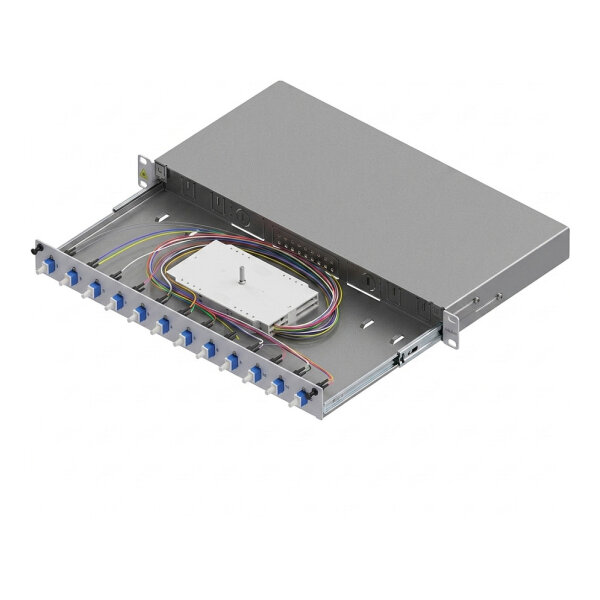 EasyLan LWL-Spleibox Grade C 19-Zoll 1HE, 12 Ports, 12x LC-Duplex, OS2