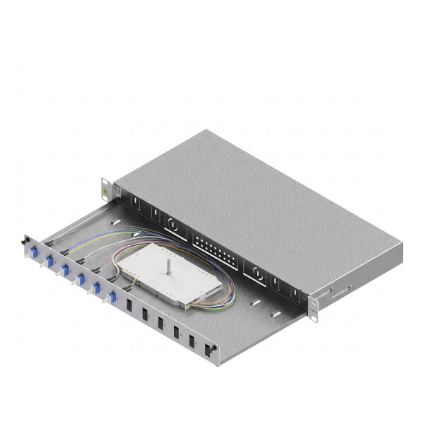 EasyLan LWL-Spleibox Grade C 19-Zoll 1HE, 12 Ports, 6x LC-Duplex, OS2