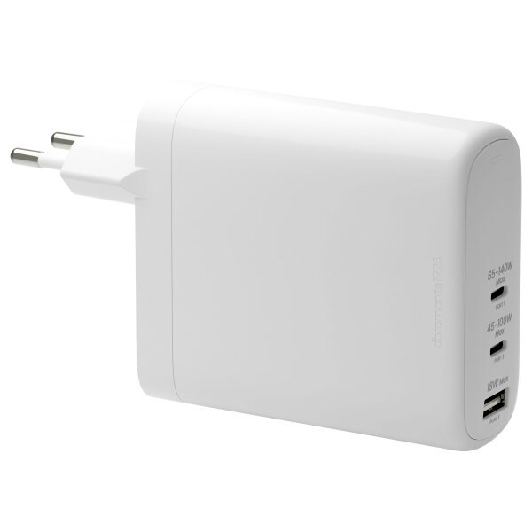 dbramante1928 re-charge - Netzteil - 140 Watt - Power Delivery 3.1 - 3 Ausgabeanschlussstellen (USB-C, USB) - wei - Europa
