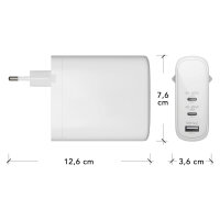 dbramante1928 re-charge - Netzteil - 140 Watt - Power Delivery 3.1 - 3 Ausgabeanschlussstellen (USB-C, USB) - wei - Europa