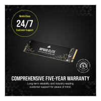 M.2 2TB CORSAIR MP600 ELITE verschlsselt 2280 - PCIe 4,0 x4 (NVMe) - 256-Bit-AES (CSSD-F2000GBMP600ENH)
