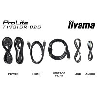 43,0cm/17" (1280x1024) iiyama ProLite T1731SR-B2S 5:4 TN 5ms 75Hz HDMI DisplayPort VGA VESA Speaker Touch Black