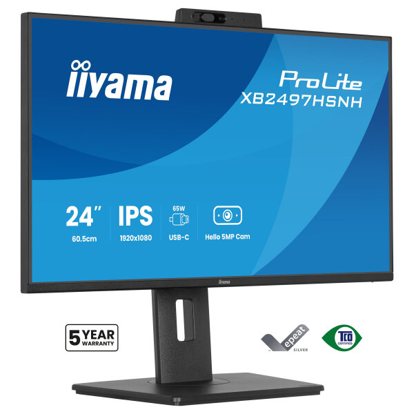 60,5cm/23.8" (1920x1080) iiyama ProLite XB2497HSNH-B1 16:9 FHD IPS 1ms 100Hz HDMI DisplayPort USB-C VESA Speaker Black