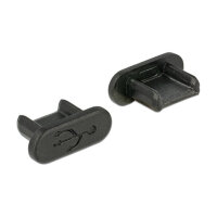 Staubschutz für USB 2.0 Micro-B Buchse ohne Griff 10 Stück schwarz