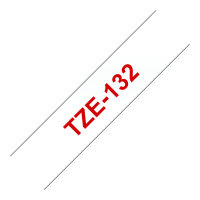 BROTHER P-Touch TZE-132 rot auf clear 12mm