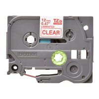 BROTHER P-Touch TZE-132 rot auf clear 12mm