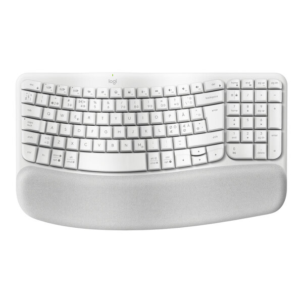 Logitech Wave Keys Keyboard with cushioned palm rest wireless Bluetooth LE QWERTY off-white (PAN)