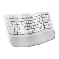 Logitech Wave Keys Keyboard with cushioned palm rest wireless Bluetooth LE QWERTY off-white (PAN)