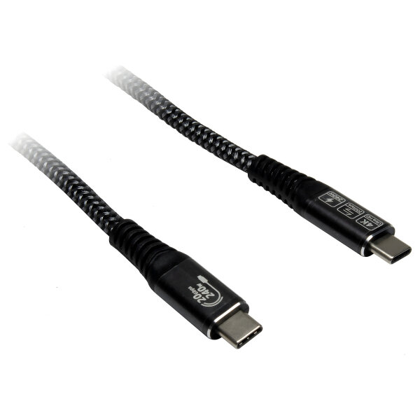 Inter-Tech AC Kabel USBC-3.2Gen2x2, 240W - 3m