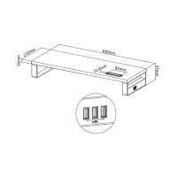 Equip Monitortischerhöhung 3xUSB2.0/Handyhalter 15Kg schwarz retail