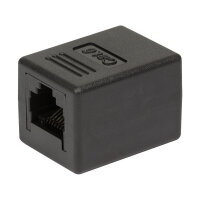 Logilink Patchkabelverbinder 1:1 2x RJ45 Cat.6 UTP, schwarz
