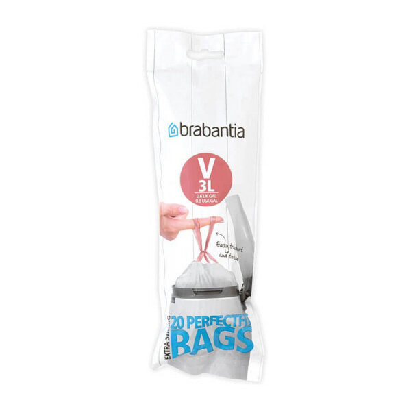 Brabantia PerfectFit Müllbeutel Typ V, 3 L, 20 Stck