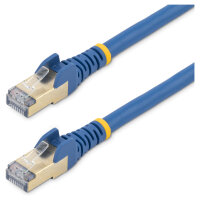 StarTech CAT6a Ethernet Cable - 0.5m - Blue Network Cable - Snagless RJ45 Cable - Ethernet Cord - 0.5 m / 1