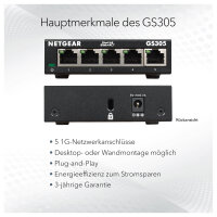 5P Netgear GS305 RM