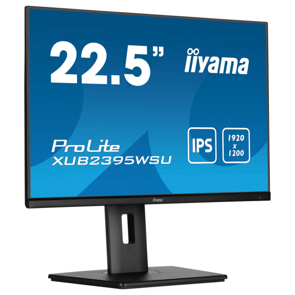 57,2cm/22,5" (1920x1200) iiyama ProLite XUB2395WSU-B5 16:10 IPS 4ms 75Hz VGA HDMI DisplayPort USB VESA Speaker HAS Pivot Black