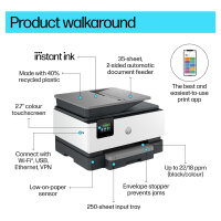T HP OfficeJet Pro 9120e Tinte-Multifunktionsdrucker 4in1 HP+ A4 LAN WLAN ADF Duplex