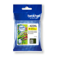 Brother Tinte LC-422XLY Gelb bis zu 1500 Seiten nach ISO/IEC 24711