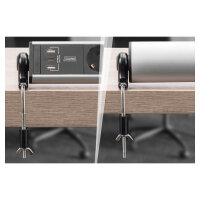 Digitus 6-Fach Steckdosenleiste mit 2xUSB-A  1xUSB-C und Schalter Schwarz/Silver