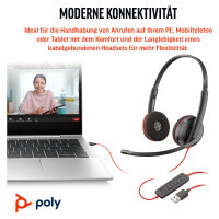 HP Poly Blackwire 3220 Stereo USB-C Headset +USB-C/A Adapter (Bulk) (209749-201/209745-201)