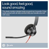 HP Poly Blackwire 3310 Monaural Microsoft Teams Certified USB-C Headset +USB-C/A Adapter (212703-01)